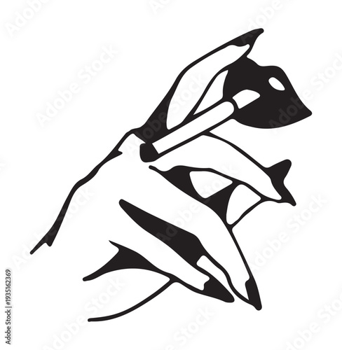  Woman Smoking Elegantly.