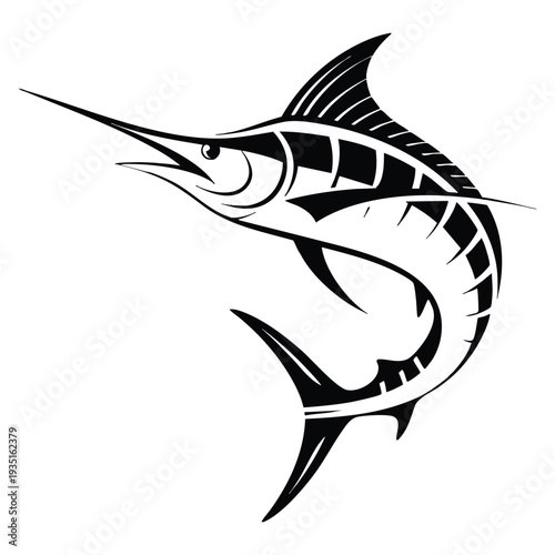 Blue Marlin fish design isolated on transparent background perfect for sport fishing logo ocean branding nautical graphics and marine themed artwork