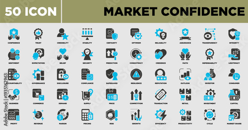 Market Confidence Icon Sheet Glyph Color