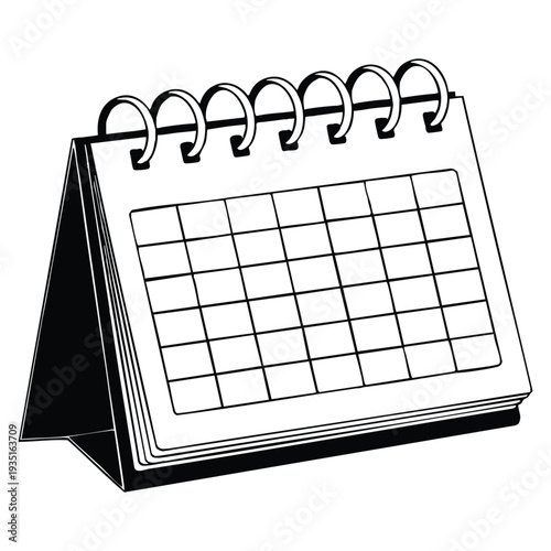 Calendar doodle hand drawn vector illustration template design for planner, schedule and reminder themed projects