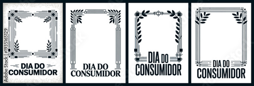 Dia do Consumidor with Elegant Framed Designs for Shopping and Consumer Rights