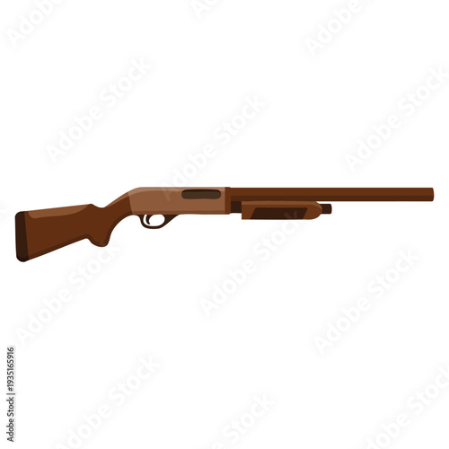 Cartoon police shotgun vector icon isolated on white background suitable for web design law enforcement theme