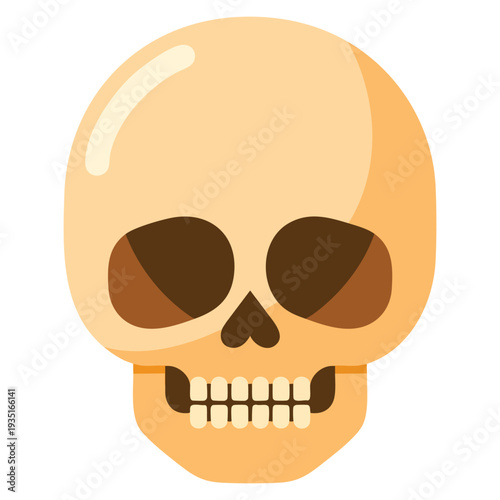 Cartoon skull staring with empty eyes and stitched mouth spooky and playful illustration perfect for halloween projects and creepy fun designs