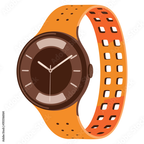 Cartoon smart watch vector icon isolated on white background for web design, ideal for wearable gadget, health monitoring and tech interface themes