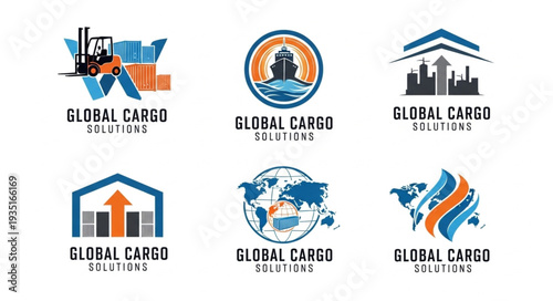 Global Cargo Logistics Company Logo Collection.