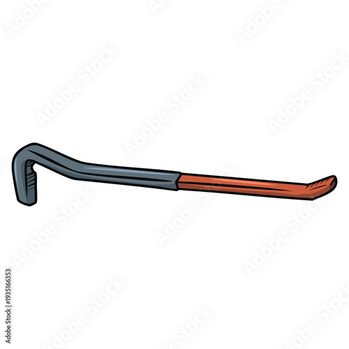 Cartoon style crowbar icon isolated on white background crime symbol stock vector illustration ideal for security warning and law themes
