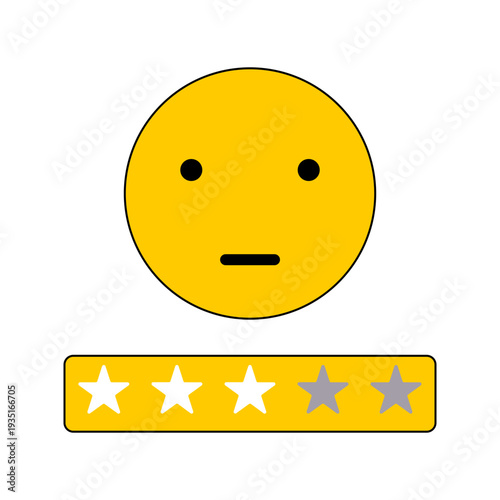 Neutral Face Rating Stars Icon