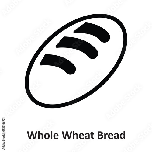 Whole Wheat Bread Vector Icon which can easily modify or edit