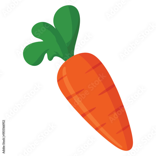 Cartoon vector fresh carrot icon linked to child care product and pediatric dentistry, perfect for nutrition awareness and kids dental health visuals