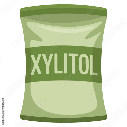 Cartoon xylitol powder vector icon food stevia protein artificial sweetener concept perfect for dietary supplement nutrition and healthy lifestyle themes