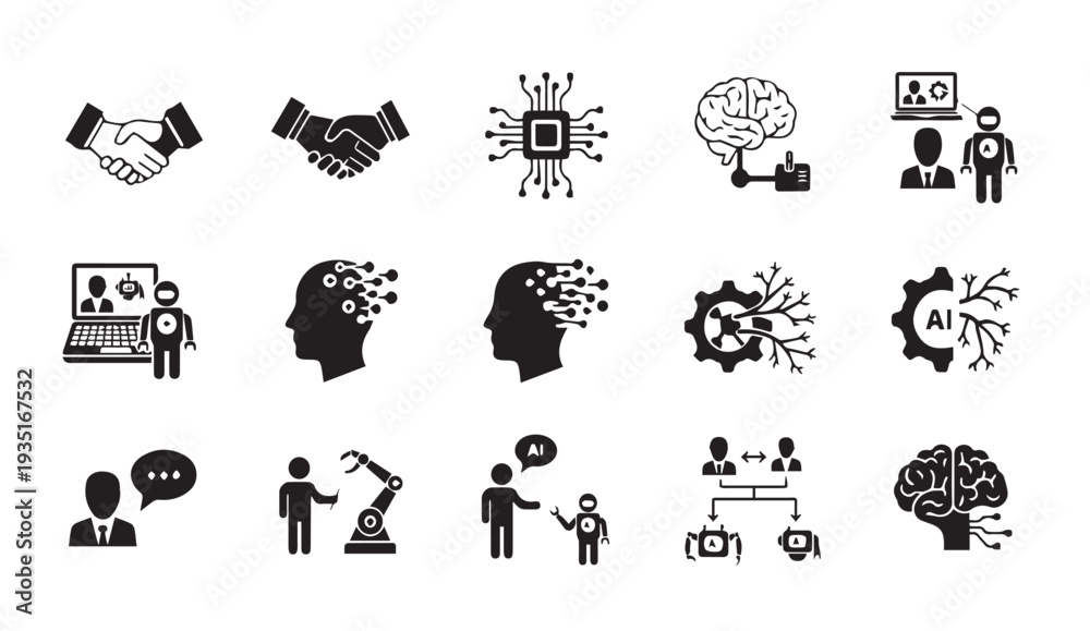 Fototapeta premium Artificial intelligence concepts and business partnerships in modern technology