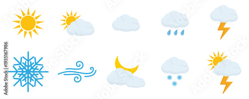 Weather Forecast Icons Set