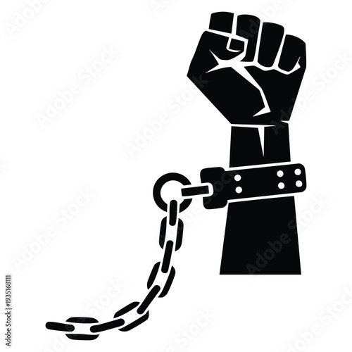 Chain of slavery vector illustration design element representing oppression freedom struggle social justice awareness and historical concept artwork