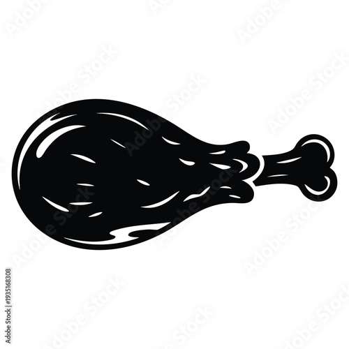 Chicken leg icon design element ideal for food packaging menu branding and delicious meat concept illustration