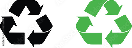 Recycling symbol icon on white background
