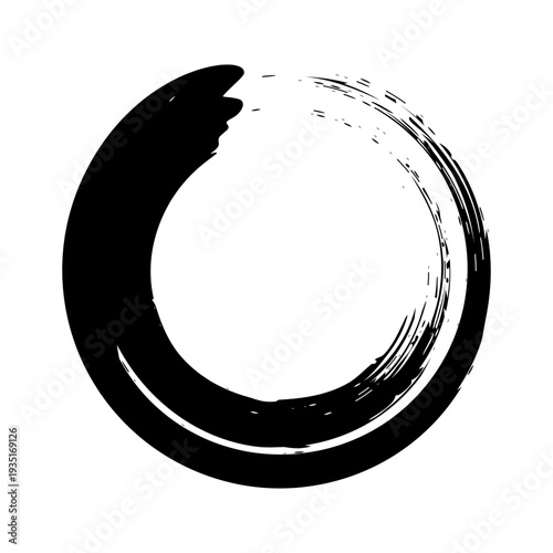 Grunge circle, brush strokes, lines, ink smudges, hand-drawn scribble shape. Handmade sketchy mark, acrylic stains, charcoal streaks. Paint texture, dry brush effect. Vector illustration