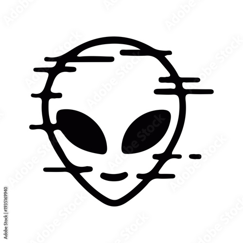 Glitch Alien Head Icon