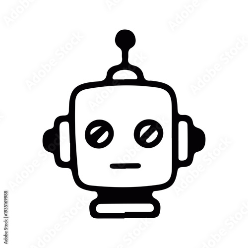 Cute Robot Head Icon
