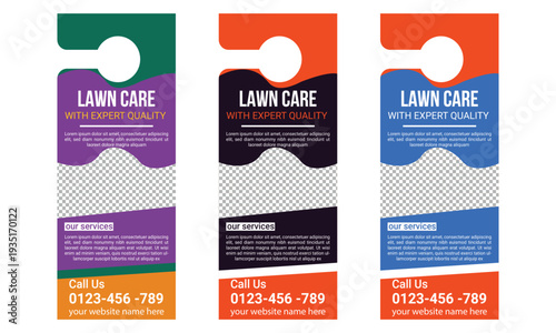 Lawn care and maintenance door hanger template design