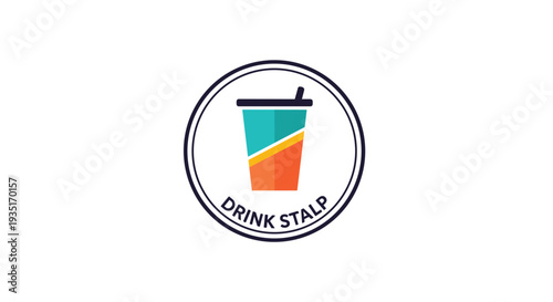 Colorful Drink Stalp Logo Design Element.