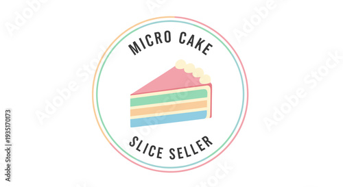 Colorful Layered Cake Slice Logo Design.