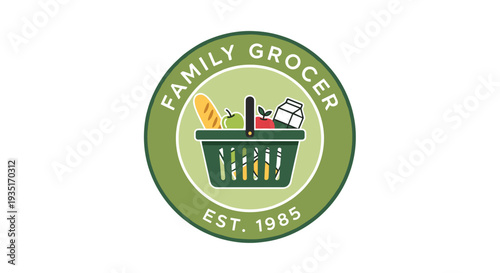 Family Grocer Logo with Shopping Basket 1.
