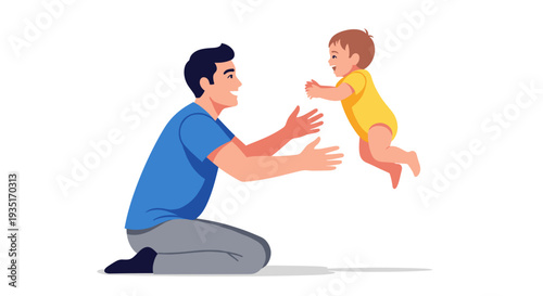 Father Playfully Tossing Baby in Air.