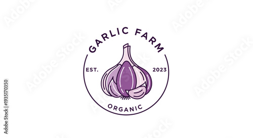 Garlic Farm Organic Logo Illustration Design.