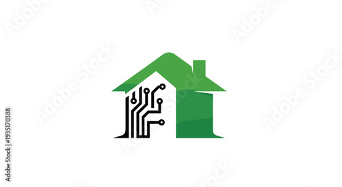 Green House Plumbing System Icon Illustration.