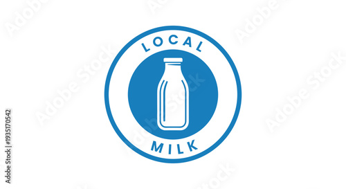 Local Milk Bottle Logo Design.