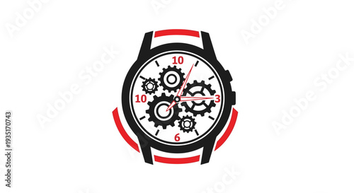 Modern Watch with Exposed Mechanical Gears.
