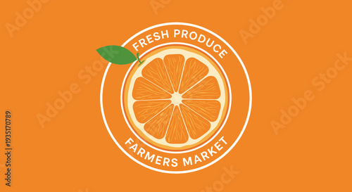 Orange Logo Design for Farmers Market.