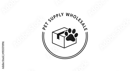 Pet Supply Wholesale Logo with Paw Print.