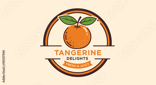 Tangerine Fruit Logo Design Element 1.