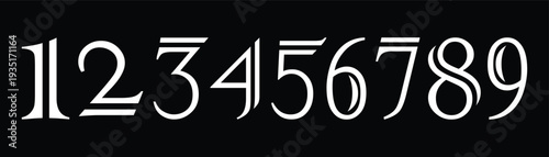 set of creative number 1 to 9 logo designs. abstract number design vector illustration