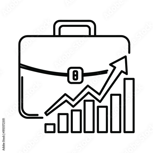 A briefcase with a rising graph symbolizing business growth and success
