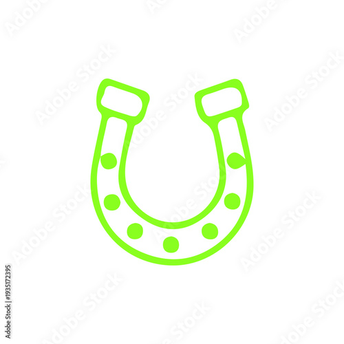 Neon Green Horseshoe Icon