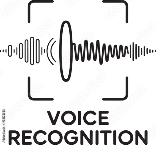 Voice recognition technology sound wave icon isolated on transparent background