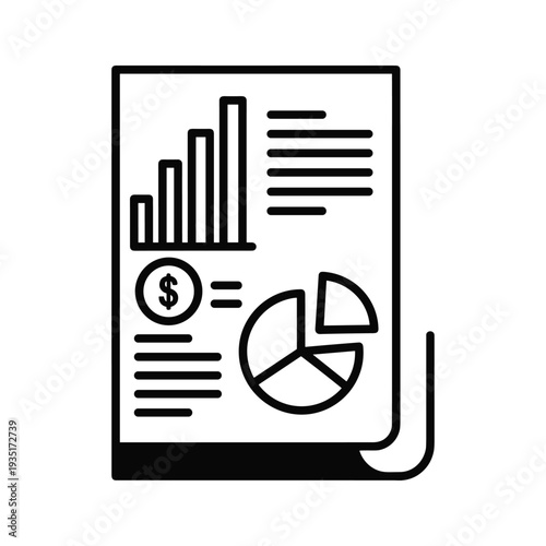Icon representing financial analysis and business reporting