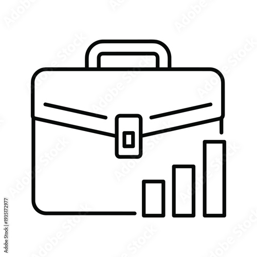 Business briefcase with a bar chart symbolizing growth and professional success