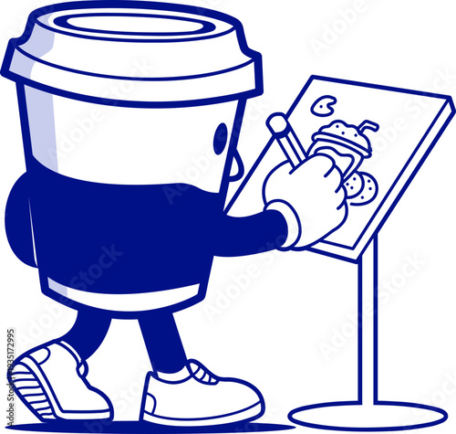 illustration concept for coffee shop and pastry