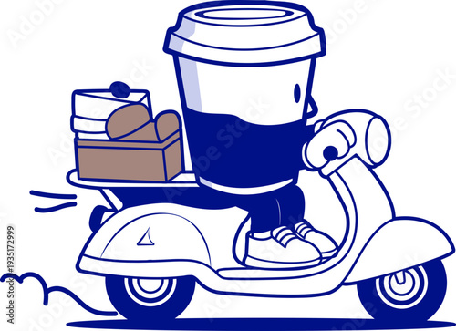 illustration concept for coffee shop and pastry