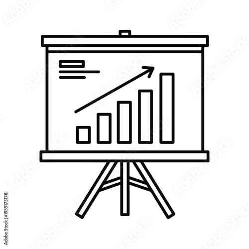 Eager presentation showcasing upward growth trends through a bar chart