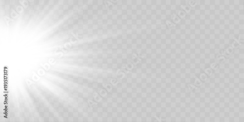 Radiant white sun rays flow gently across a luminous abstract canvas. Light gradients and glowing streaks enhance motion, depth, and dreamy visual appeal. Perfect for creative digital visuals vector