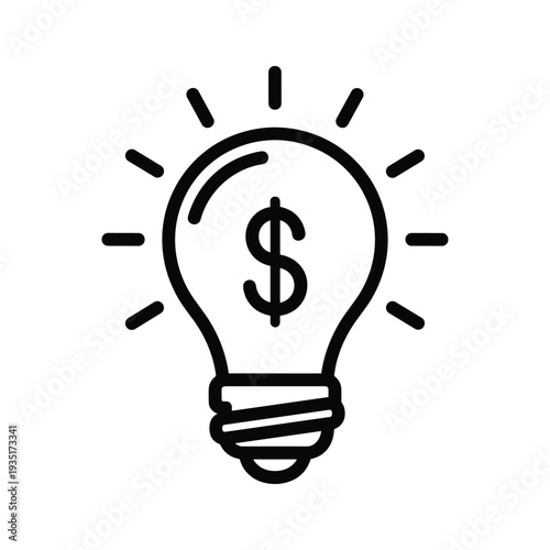 Illustration of a light bulb with a dollar sign symbolizing financial ideas or savings tips