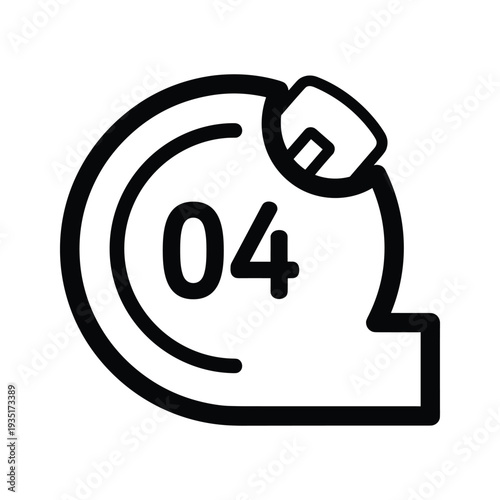 Icon of a charging device displaying the number four