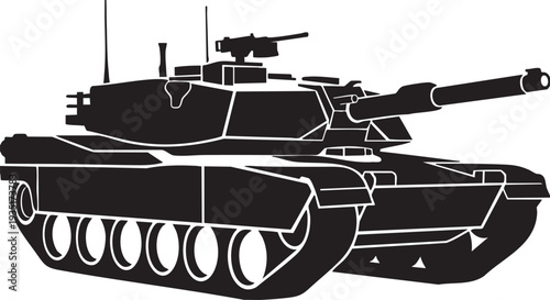 A modern tank illustration, ready for war. A detailed illustration of a combat vehicle, showcasing power and strength.