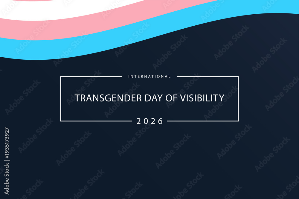 Fototapeta premium International Transgender Day of Visibility Banner with Flag Wave