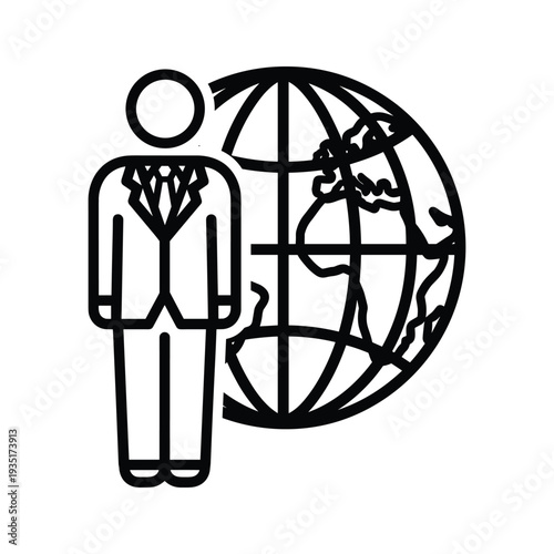 Professional holding a globe symbolizing global business connections and opportunities.