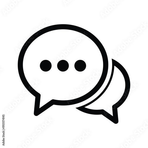 Two connected speech bubbles with ellipses symbolizing conversation or dialogue
